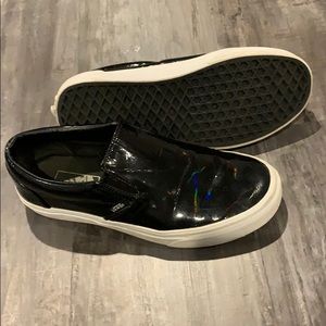 Black leather vans men or women’s